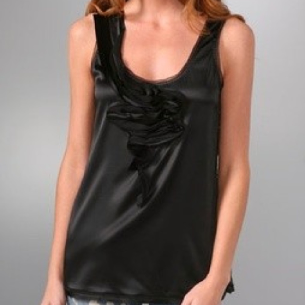 DIANE von FURSTENBERG IMARA BLACK TOP BLOUSE - 10